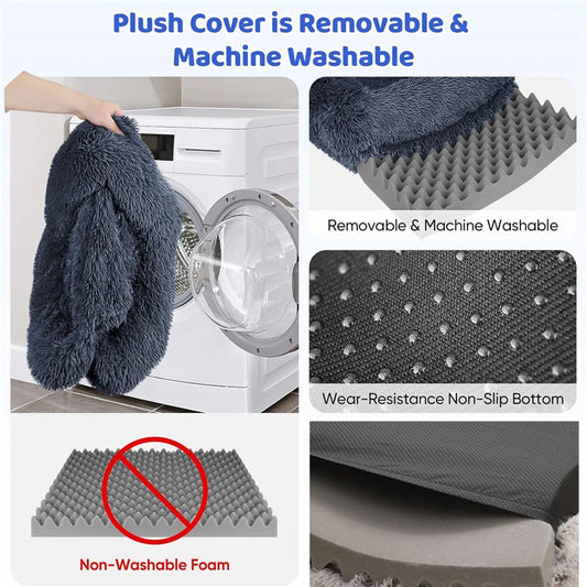 Winter Rectangular S M L XL Dog Beds Washable Plush