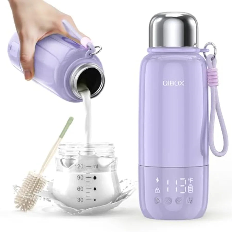 Portable Bottle Warmer for Travel - 3Min Fast Heating of Breast Milk and Formula, 36W Fast Charge, 17 oz Large Capacity