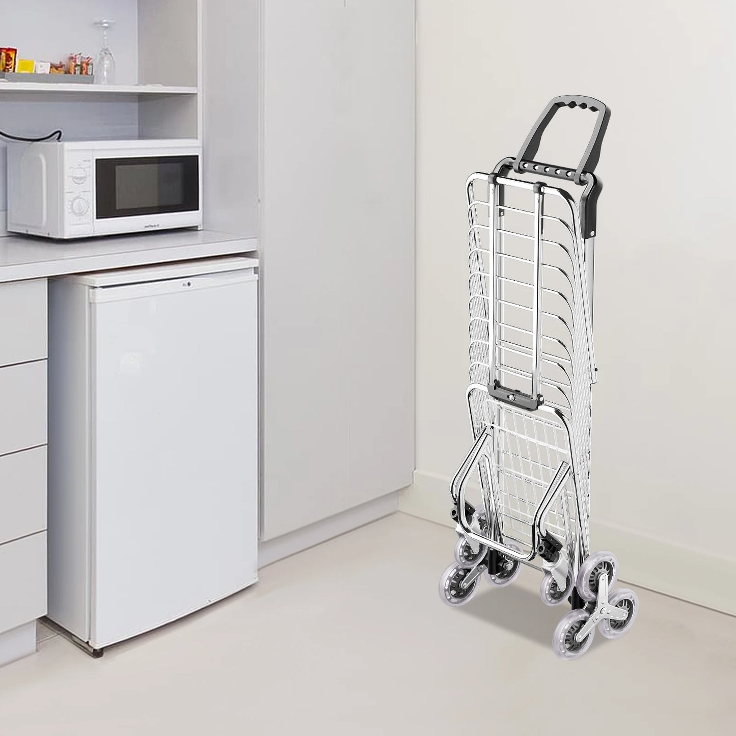35L Folding Shopping Cart W/ 8 Wheels,