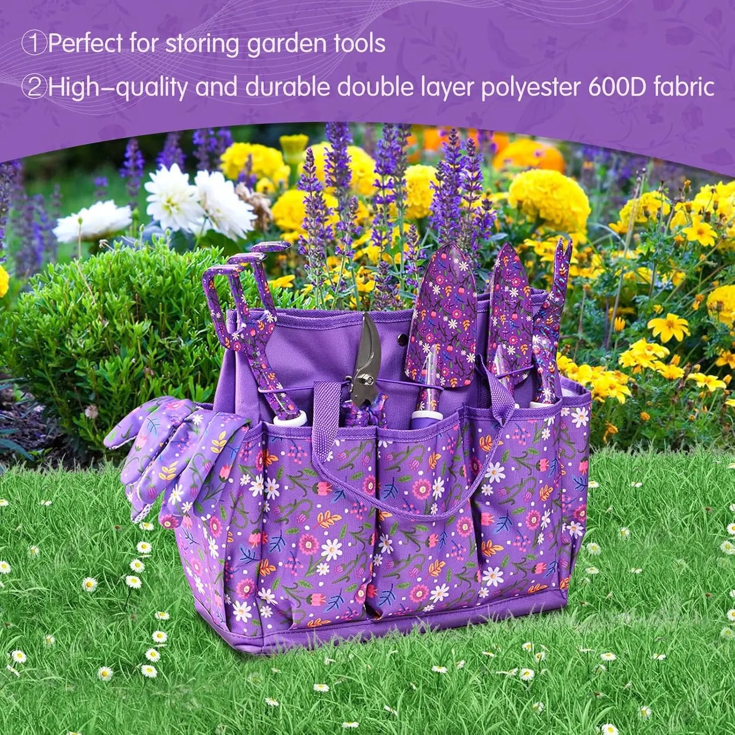 14 PCS Garden Tool Set with Tote Bag & Tumbler