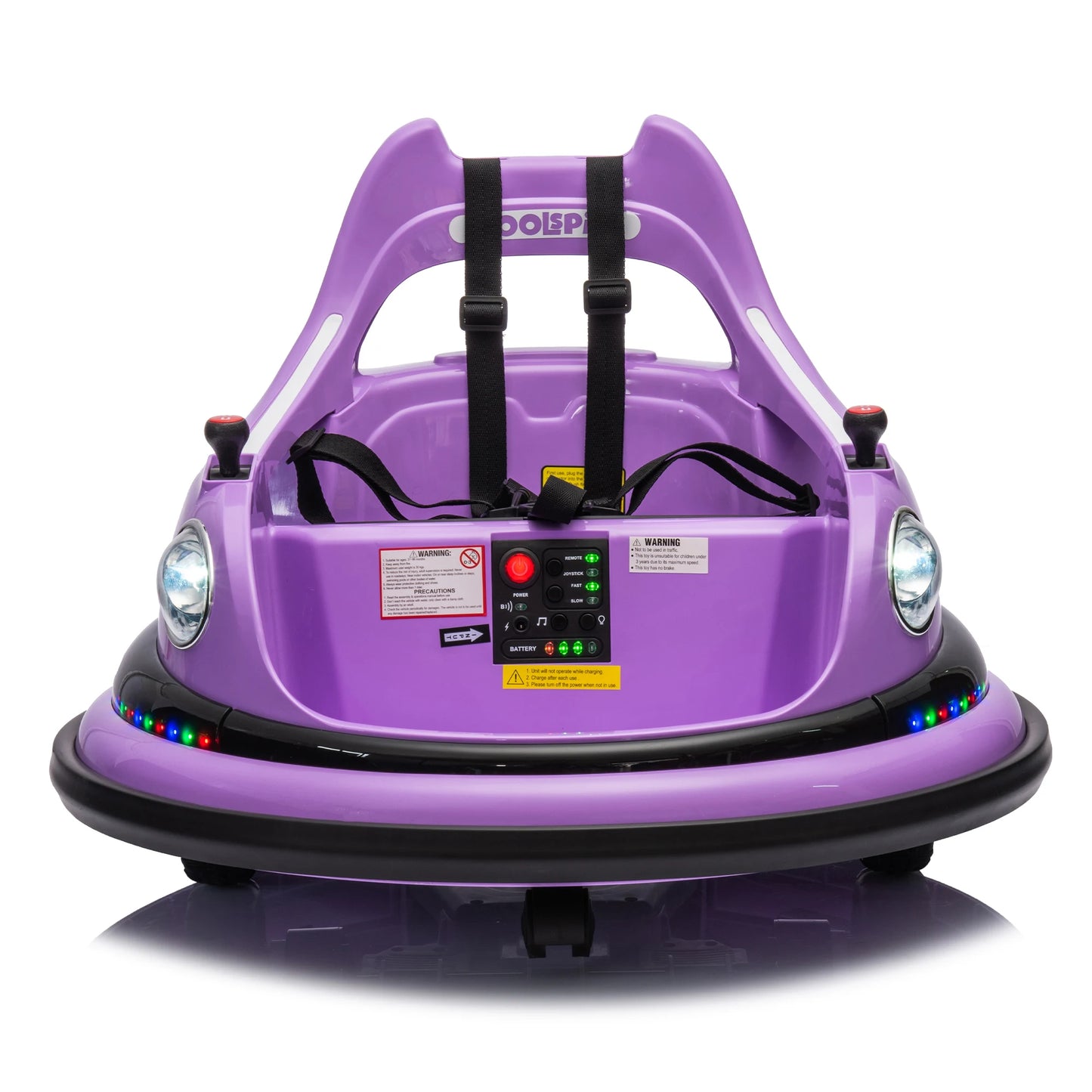 Kids Electric Ride On Toy 12V Car w/Bluetooth Remote Control, Safety Belt, Music, LED Lights