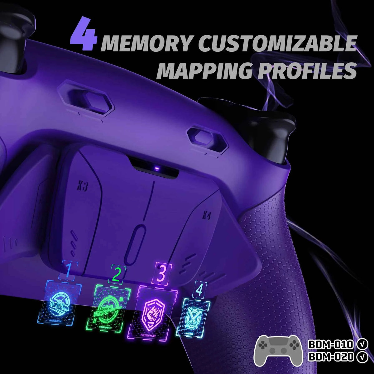eXtremeRate RISE4 Plus MAX Remappable Back Buttons Kit w/ Clicky Trigger Stops & Rubberized Grip for ps5 Controller