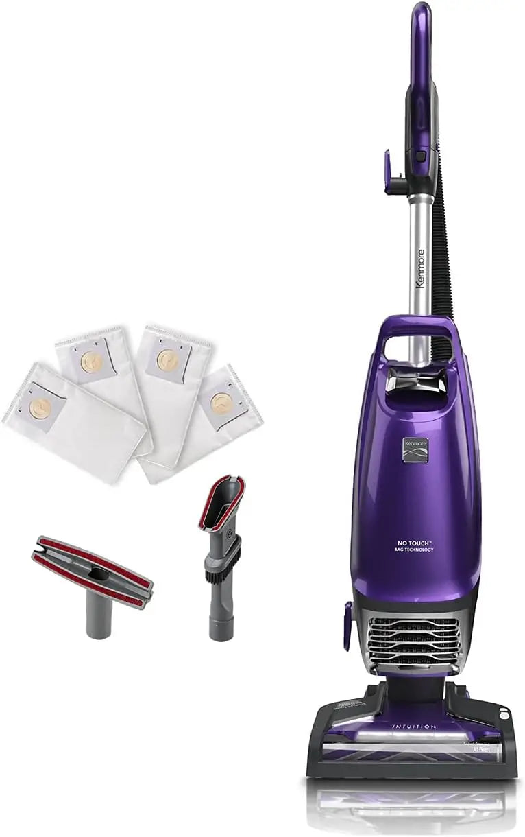 Powerful Bagged Upright Vacuum with HEPA Filter, 3-in-1 Tools for Hardwood Floors and Pet Hair, Lightweight