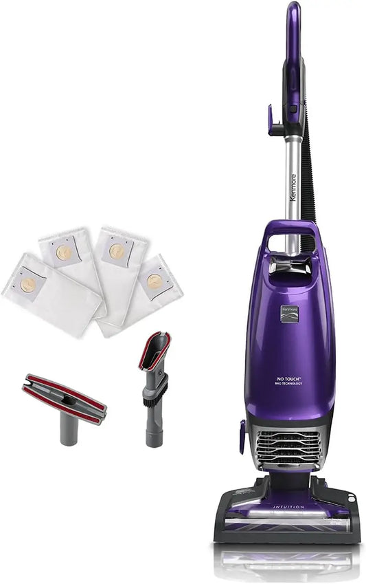 Powerful Bagged Upright Vacuum with HEPA Filter, 3-in-1 Tools for Hardwood Floors and Pet Hair, Lightweight