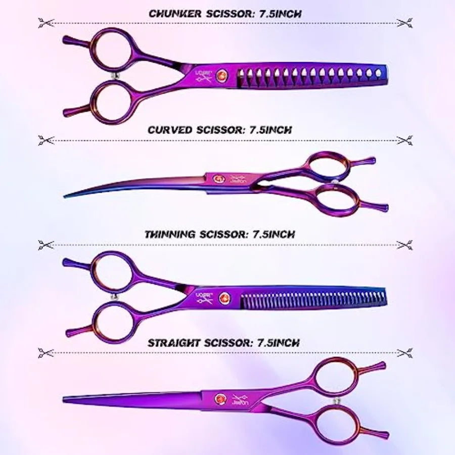 Dog Grooming Scissors Kit Professional 7-in-1 Shears Set