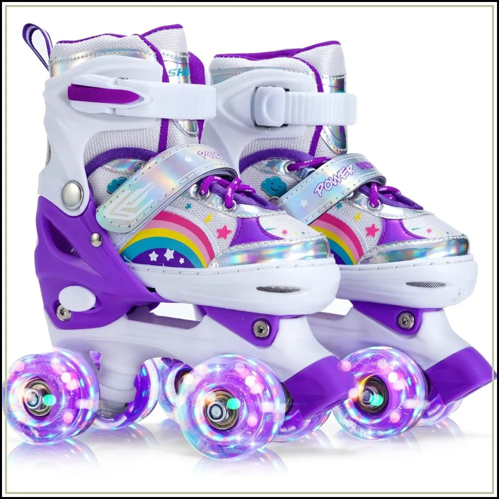Adjustable Roller Skates for Kids with Light-Up Wheels, 4 Size Options, Perfect for Beginners