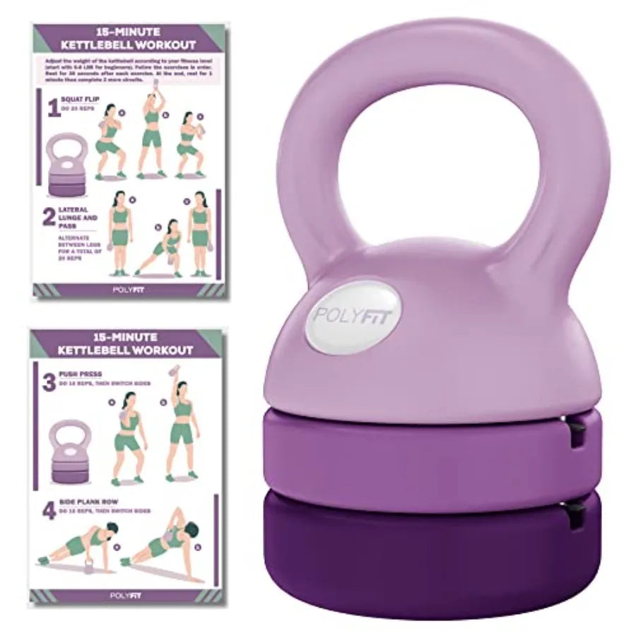 Adjustable 5-12 lb Steel Kettlebell Set