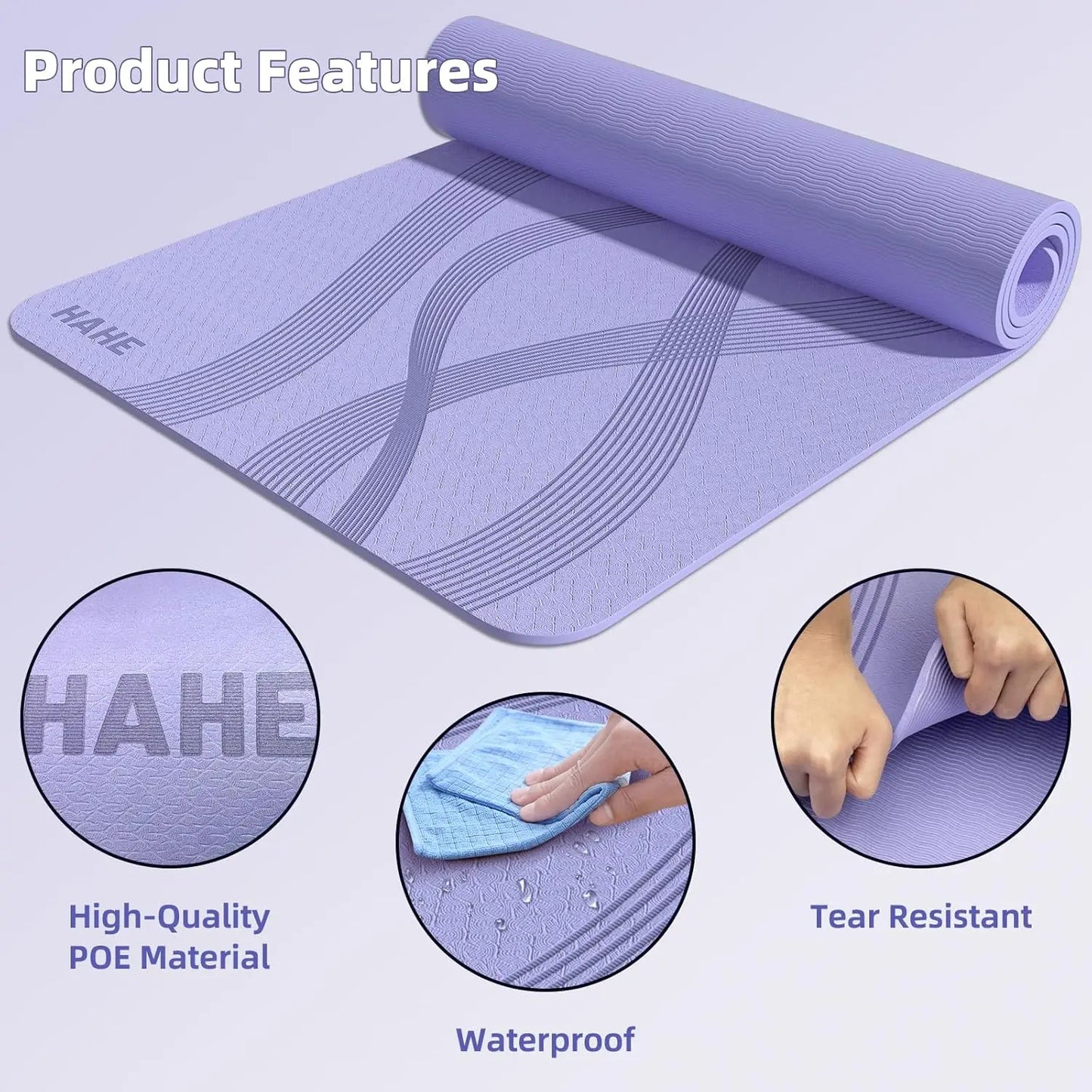 Extra Wide 7mm Thick Yoga Mat, Non-Slip Exercise Mat