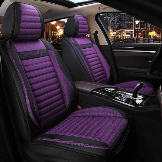 Linen Car Seat Covers Full Set, Fit for Buick Envision, Verano, Velite 6, Regal, LaCrosse, Envista, Encore, Excelle, Four Seasons, Car Seat Protector