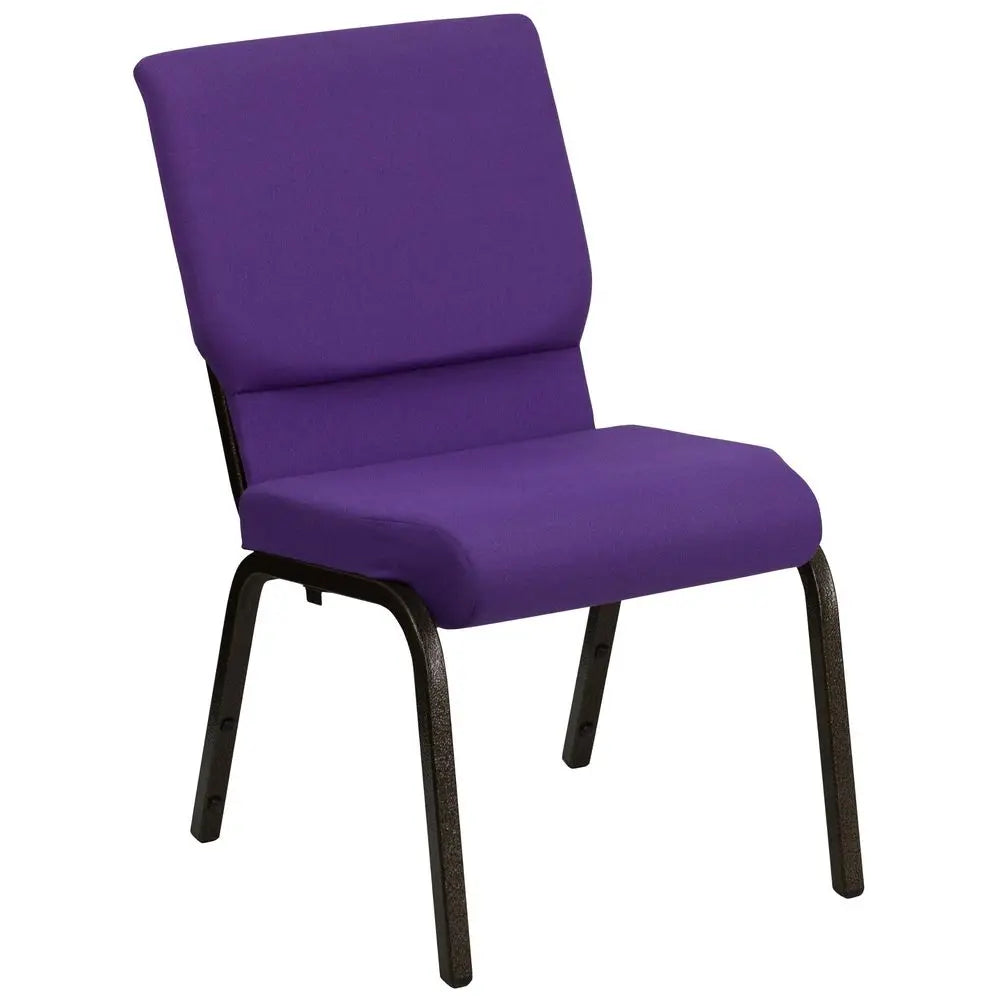 4 Pack HERCULES Series 18.5W Stacking  Chair in Purple Fabric