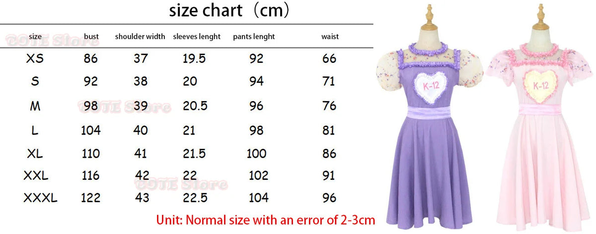 Movie K-12 Cosplay Costume Full Set Pink Purple Dress Uniform Suits for Women Outfit Halloween Carnival Party Clothes Roleplay