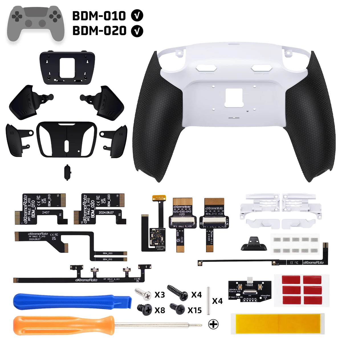 eXtremeRate RISE4 Plus MAX Remappable Back Buttons Kit w/ Clicky Trigger Stops & Rubberized Grip for ps5 Controller