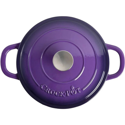 Artisan Round Enameled Cast Iron Dutch Oven, 5 Quart for Stovetop to Oven Cooking