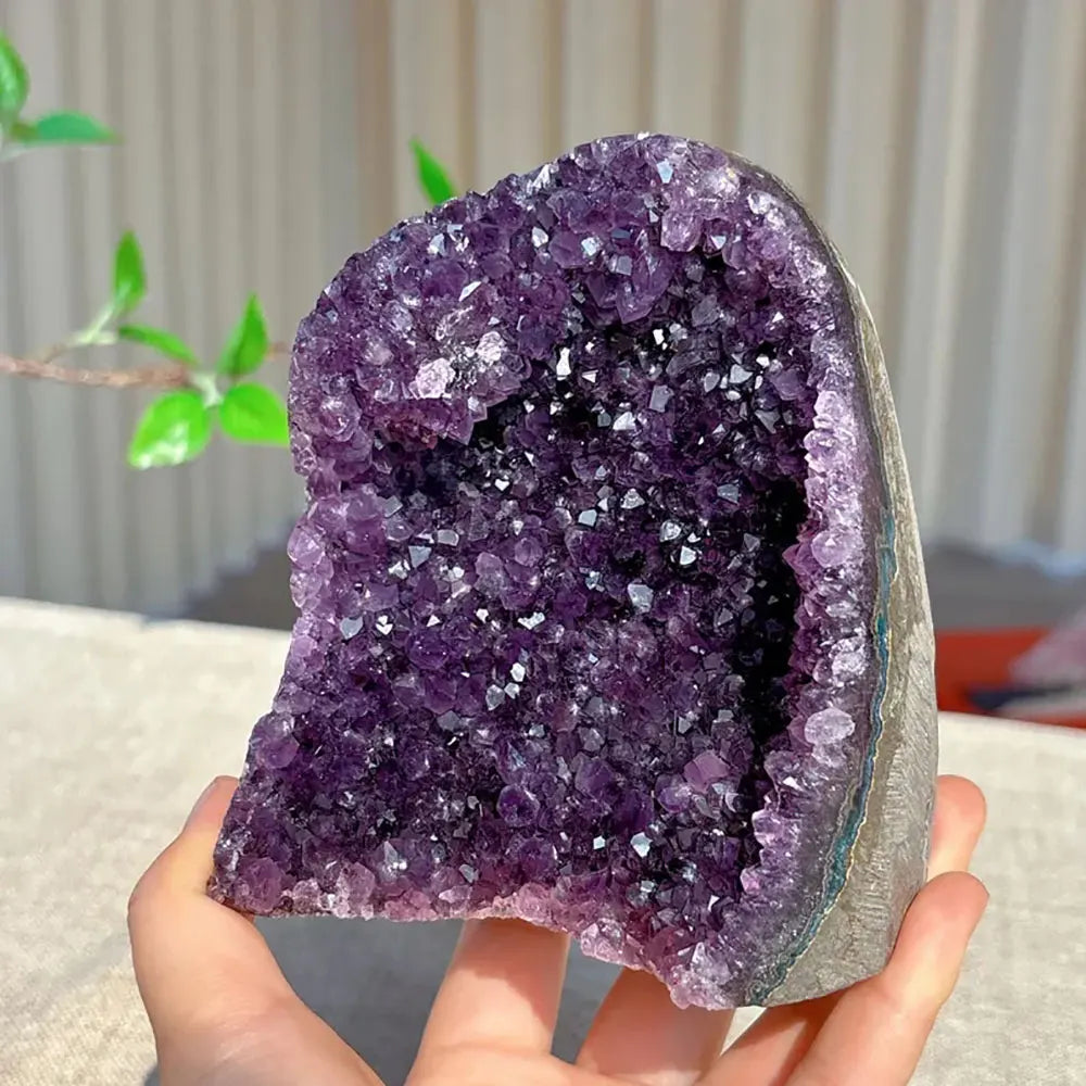 200-300g Brazilian Amethyst Crystal Cluster Natural Deep Purple Decorative Stone Rough Texture