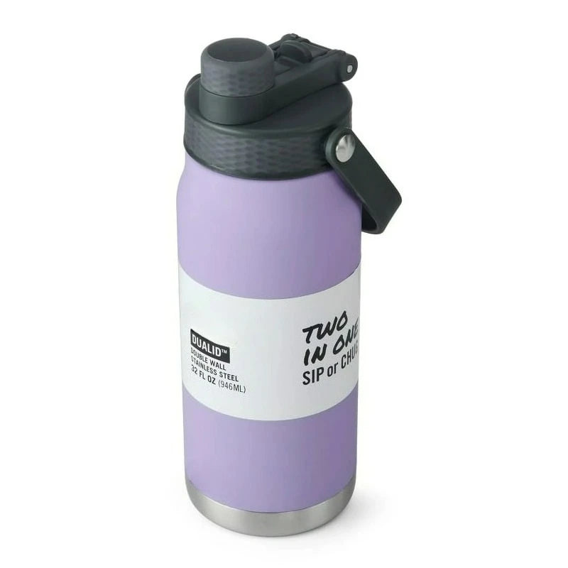 32 oz Dual Lid Double-Wall Stainless Steel Insulated Water Bottle, Lavender