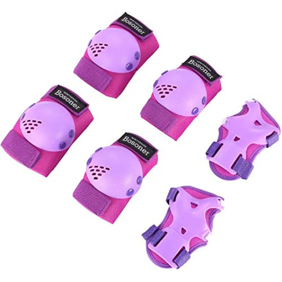 Youth Knee Pads Elbow Pads Wrist Guards Set for 3-15 Years
