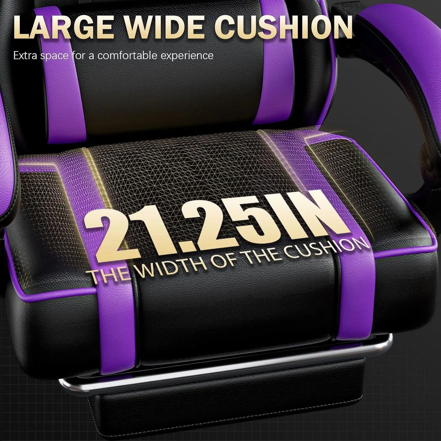 Ergonomic Gaming Chair with Footrest and Lumbar Support, Height Adjustable