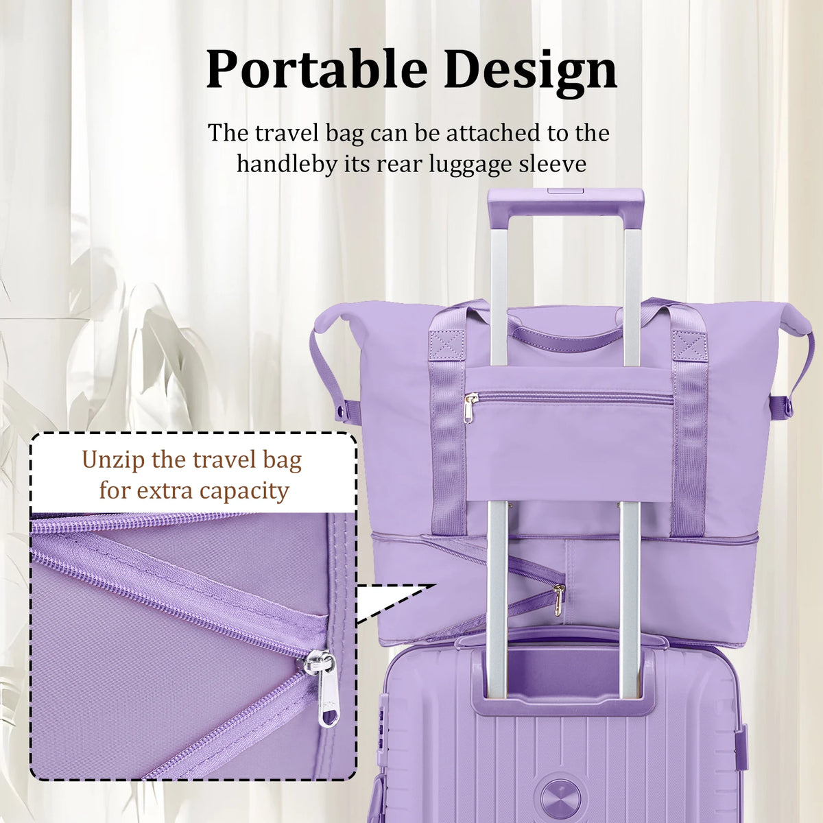 3-Piece Travel Luggage Set, PP Hard Shell Lightweight Durable Suitcase with TSA Lock and Spinner Wheels