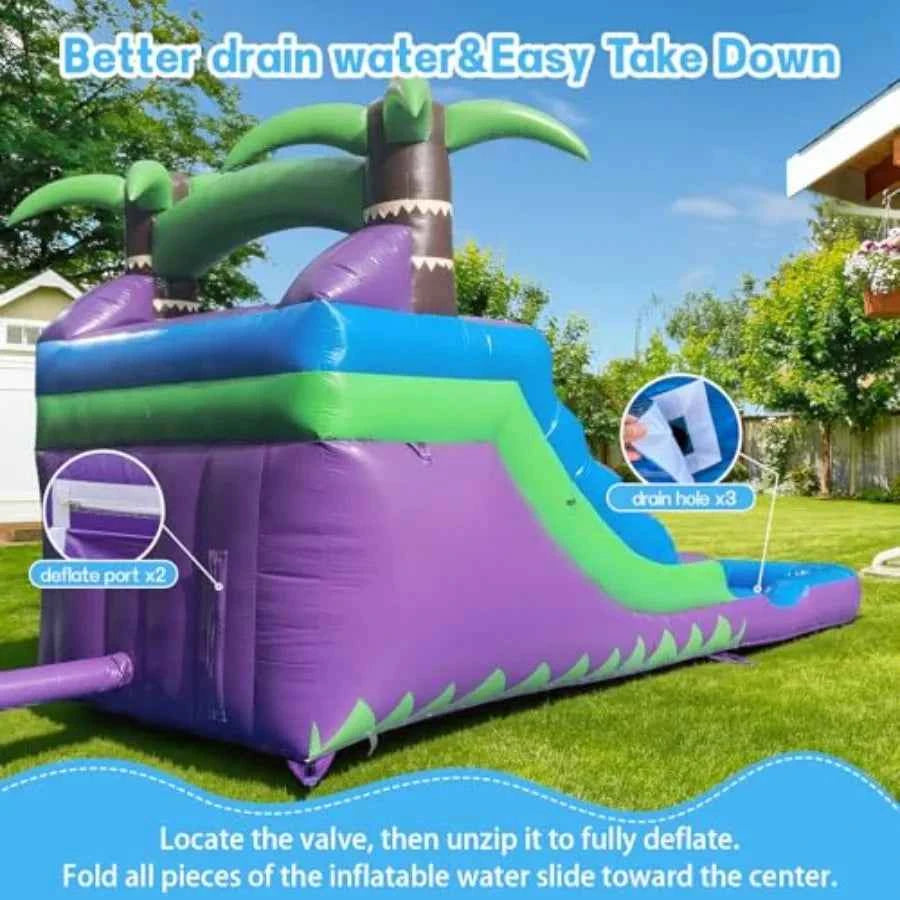 Inflatable water slide 21'x9'x12' with pool - Purpleobsessions