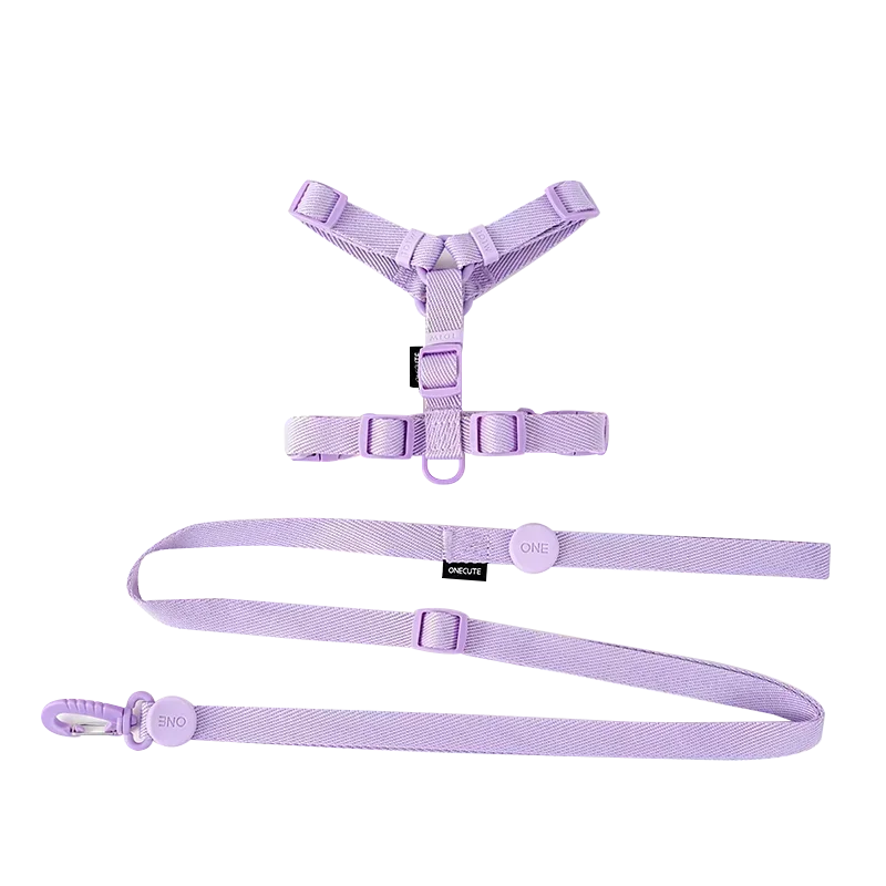 Adjustable Dog Harness Collar Leash Set Macarone Color, Reflective Small Dog Accessories for Puppy & Cat Supplies, Pet Walking