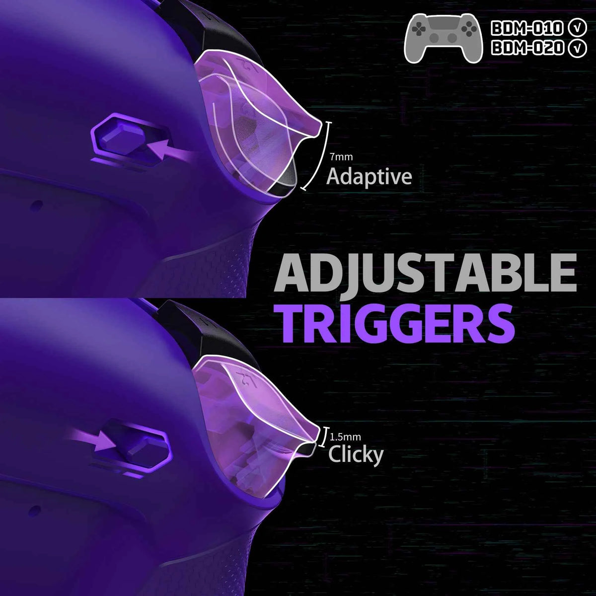 eXtremeRate RISE4 Plus MAX Remappable Back Buttons Kit w/ Clicky Trigger Stops & Rubberized Grip for ps5 Controller