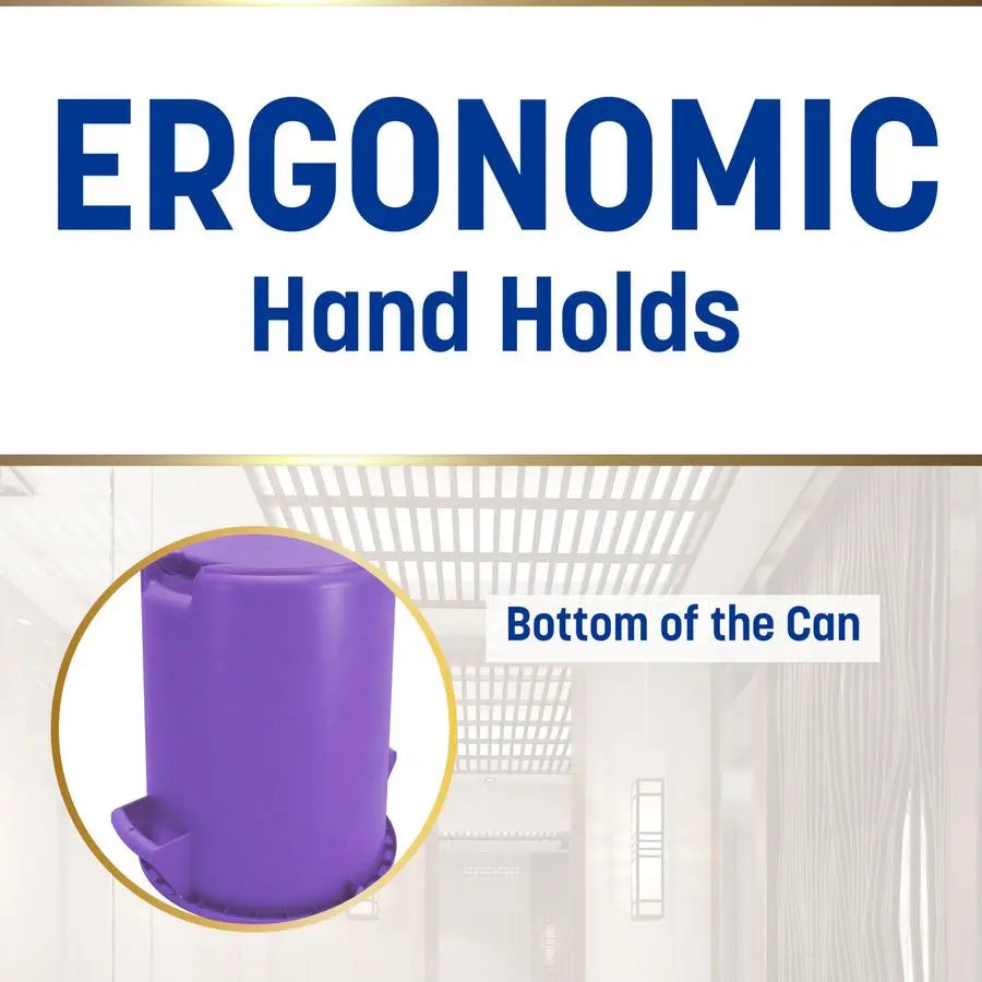 Bronco Waste Container Trash Container, Round Trash Bin for Disposal, 10 Gallons, Purple