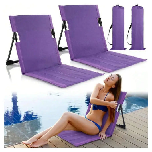 2 Pcs Foldable Portable Poolside/Beach Chairs