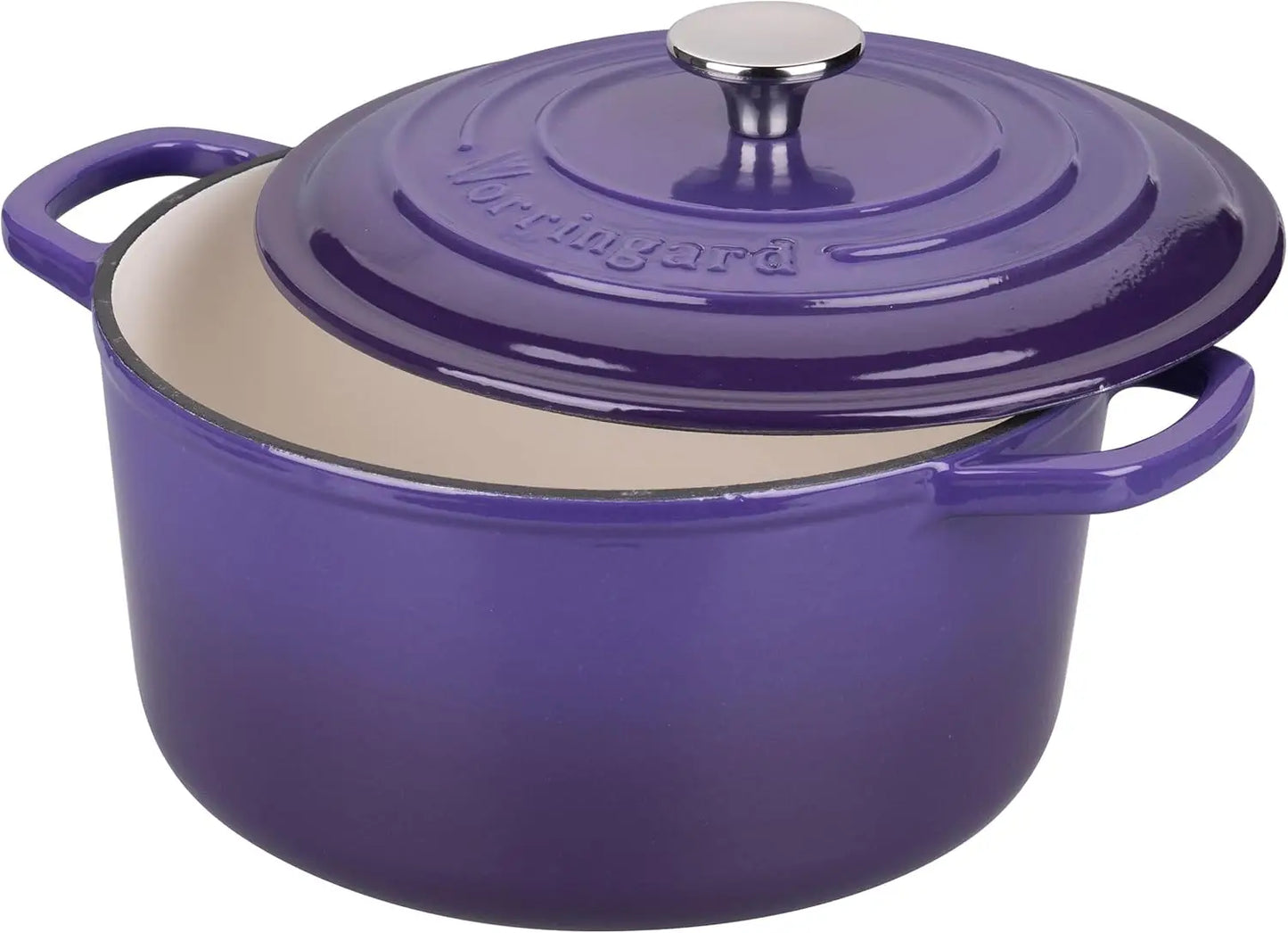Purple Enameled Cast Iron Dutch Oven, 6 Quart, for Baking Bread & Slow Cooking
