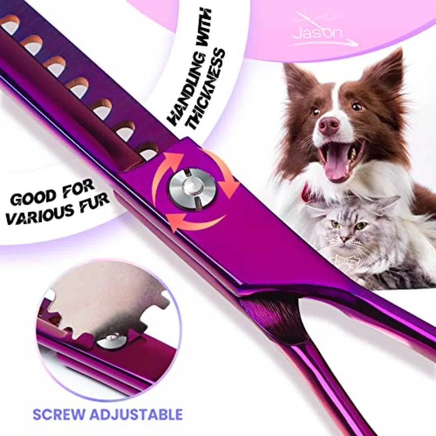 Dog Grooming Scissors Kit Professional 7-in-1 Shears Set