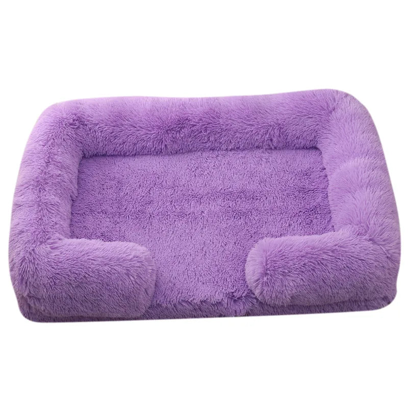 Winter Rectangular S M L XL Dog Beds Washable Plush
