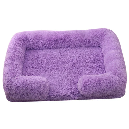 Winter Rectangular S M L XL Dog Beds Washable Plush