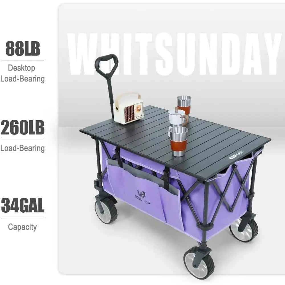 Folding Collapsible Utility Wagon, 400Lbs Capacity