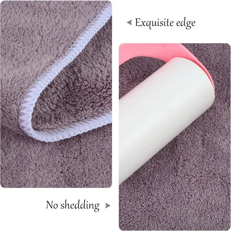 Super Soft Pet Bath Towel (75x35cm) - Microfiber Absorbent Paw-Print Towel for Dogs & Cats