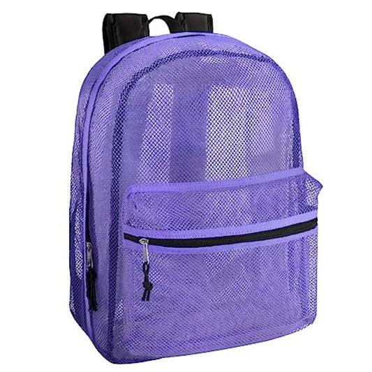 Transparent Mesh Backpack with Padded Straps Large