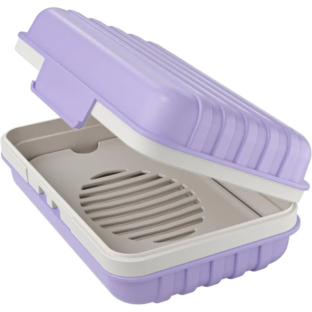 Leakproof Bar Soap Holder Dish with Lid, Portable Travel Soap Case