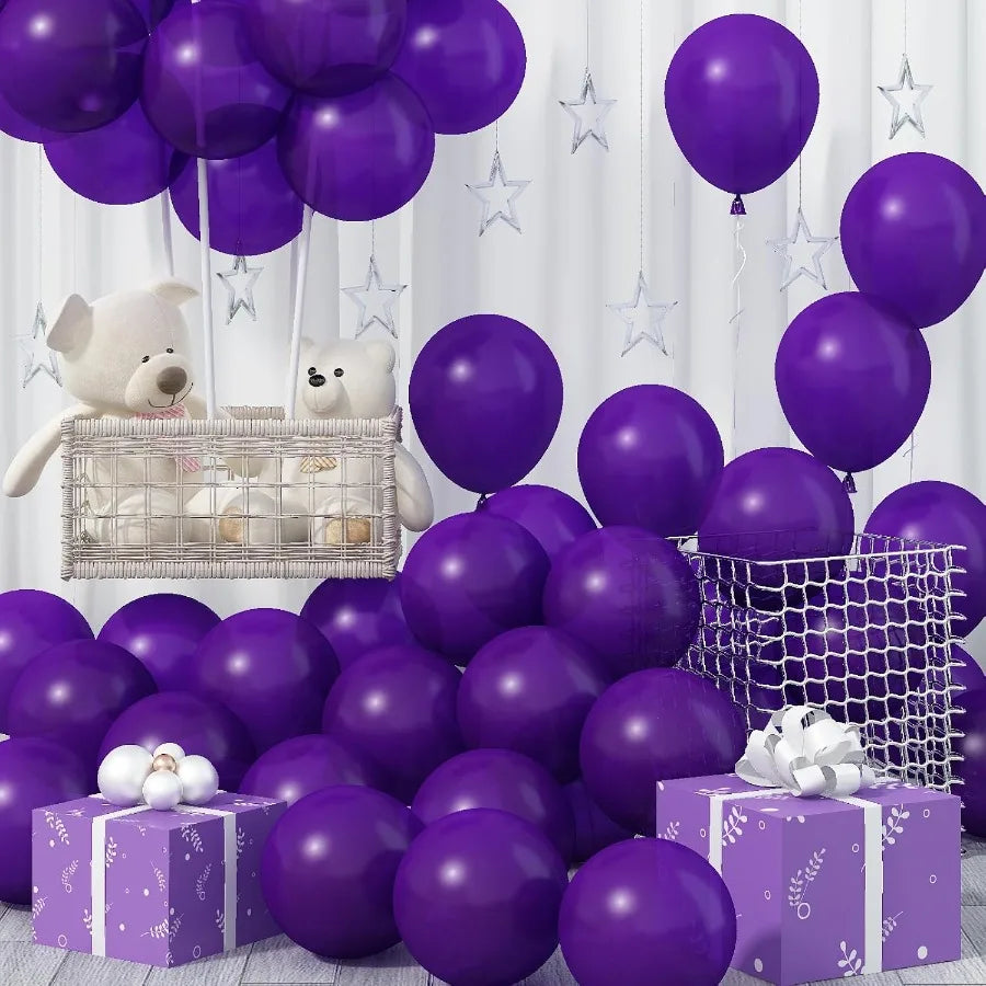 30 pcs Deep Dark Purple Balloons 12 Inch