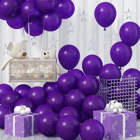 30 pcs Deep Dark Purple Balloons 12 Inch