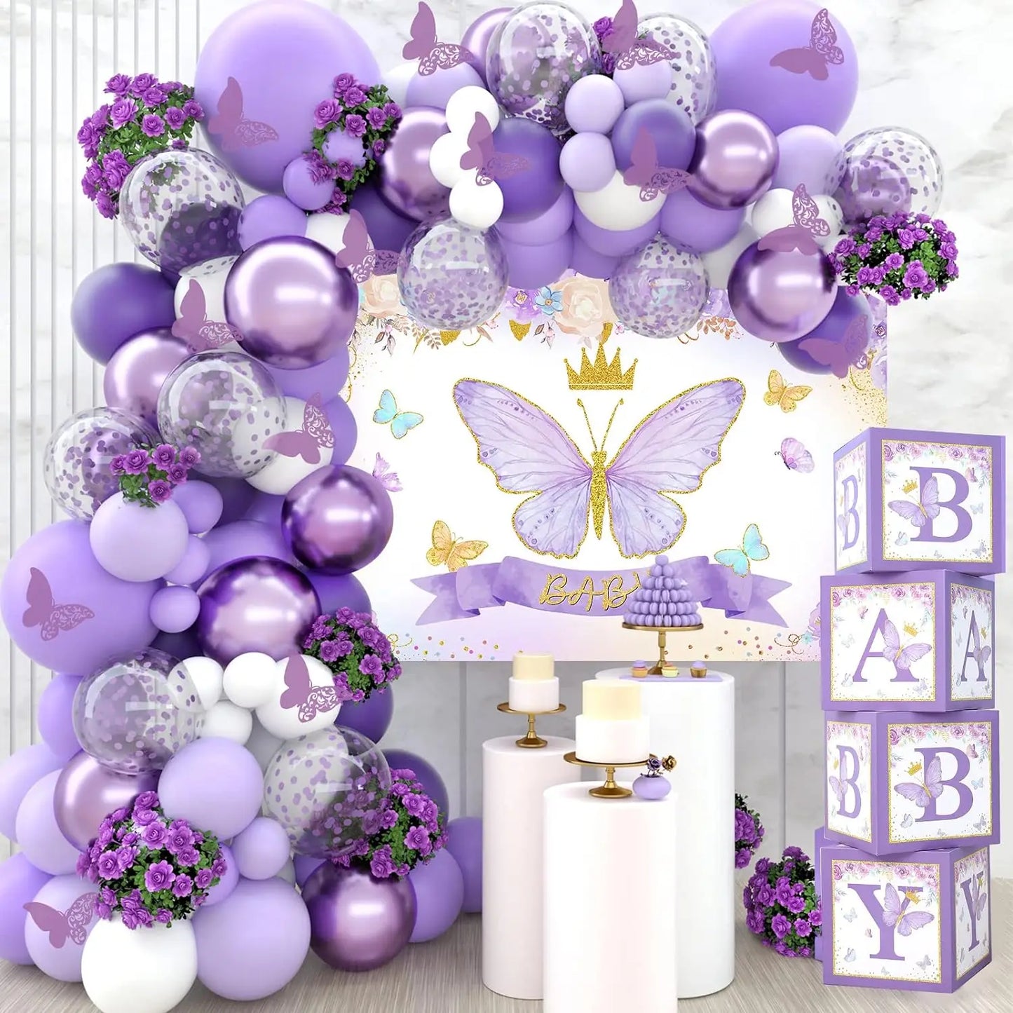 151 PCS Purple Latex Balloon Set