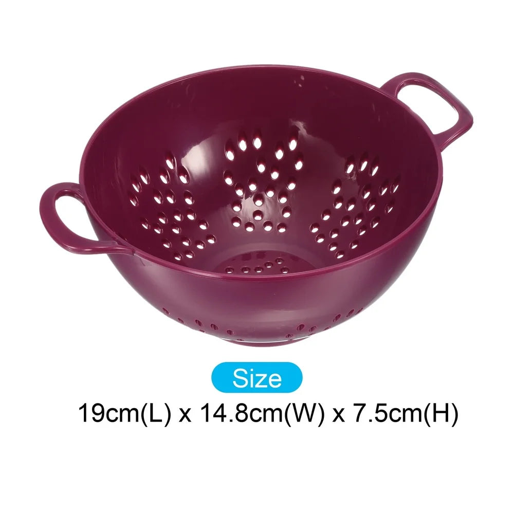 Plastic Food Colander with Double Handles, Plum