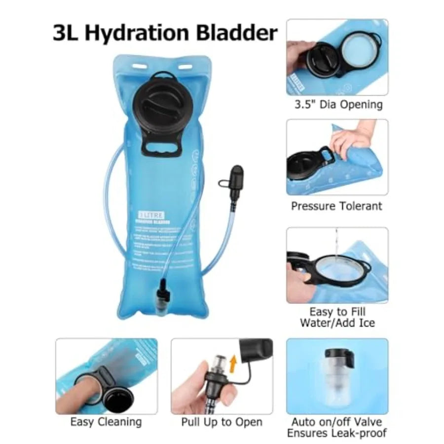 Hydration Backpack with 3L Water Bladder