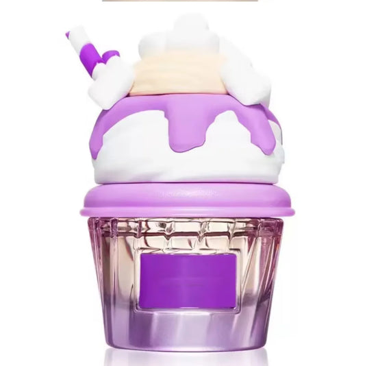 Perfume shaped like purple ice cream cup (2.5 oz) has a fruity sweet aroma