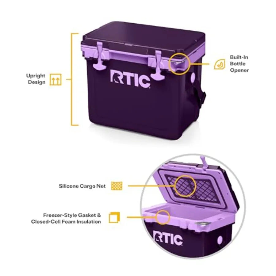 Ultra-Light 32 Quart Hard Cooler Insulated Portable Ice Chest Box for Drink, Beverage, Beach, Camping, Picnic, Fishing, Boat