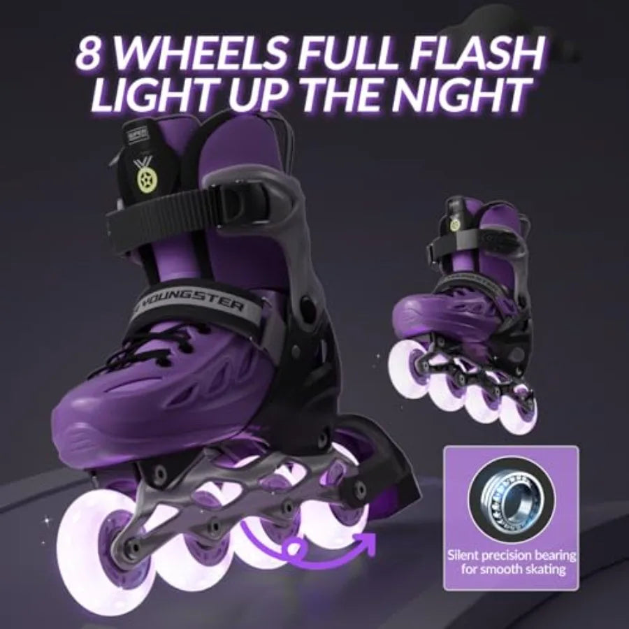 Adjustable Inline Roller Skates with Light Up Wheels