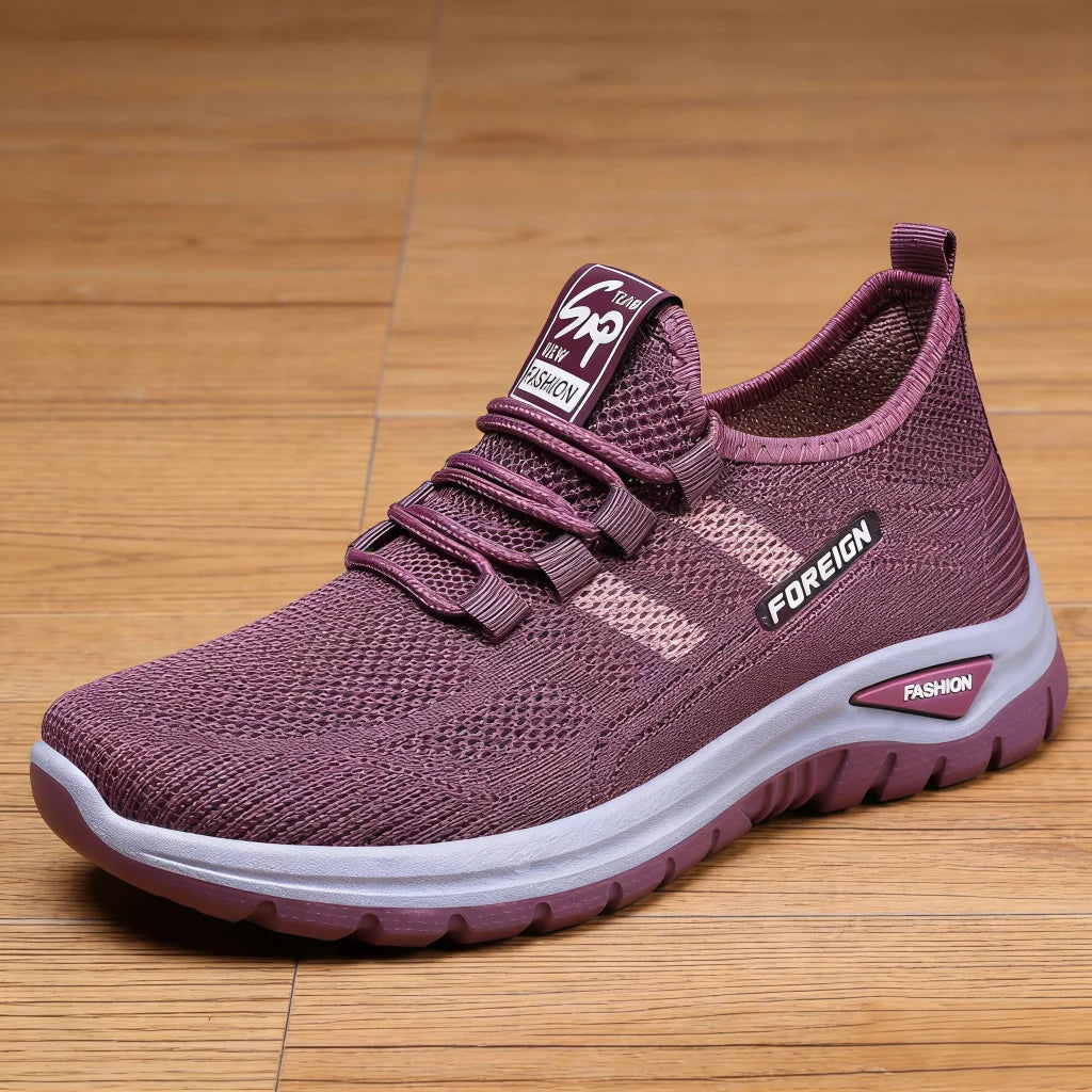 Women's Purple Breathable Mesh Sneakers, Lightweight Non-Slip Casual Walking Shoes for Daily Wear