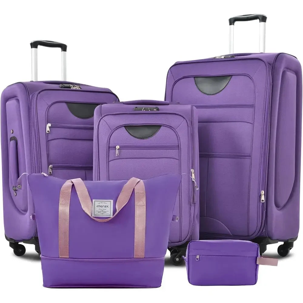 3-Piece Expandable Spinner Luggage Set with Dual Bag Wheels, 22, 26, 30