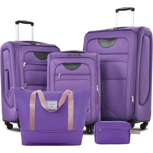 3-Piece Expandable Spinner Luggage Set with Dual Bag Wheels, 22, 26, 30