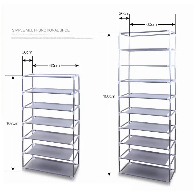 10 Layer 9 Grid Shoe Rack Shelf Storage Closet Organizer Purple