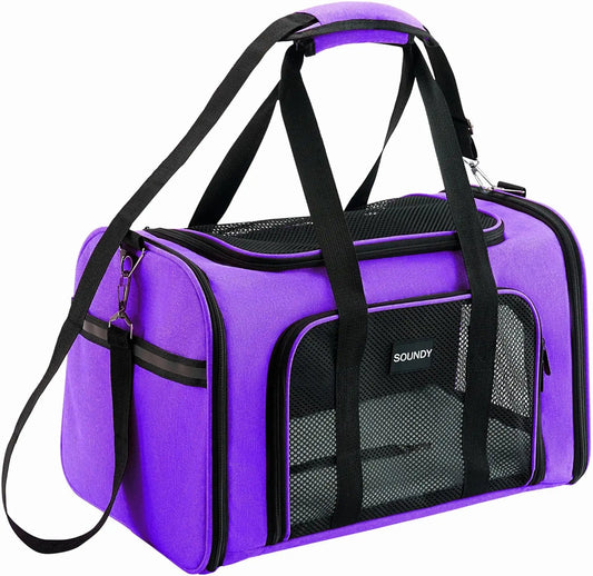 Large Collapsible Pet Carrier for Cats & Dogs Up to 25 Lbs, Breathable Mesh