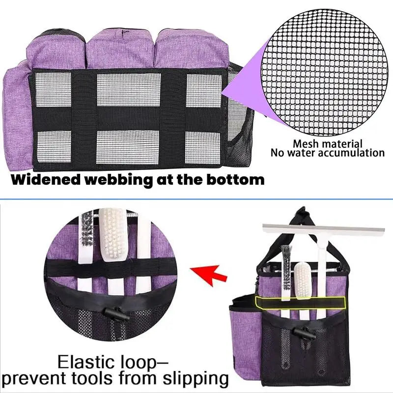 Large Tote Bag with Adjustable Shoulder Strap and Waist Belt, Multi-Pocket Caddy Organizer