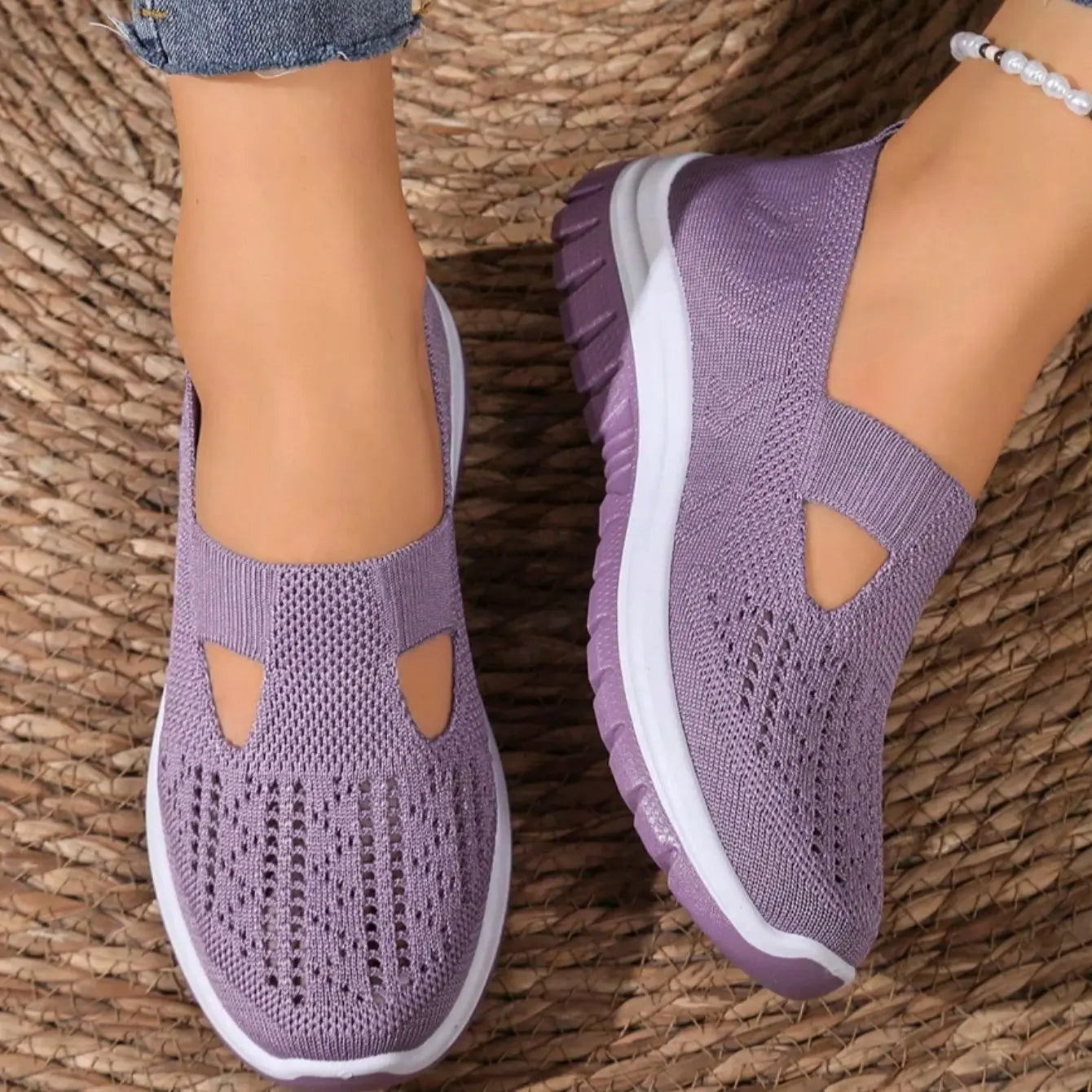Breathable Hollow Out Slip-On Shoes for Women